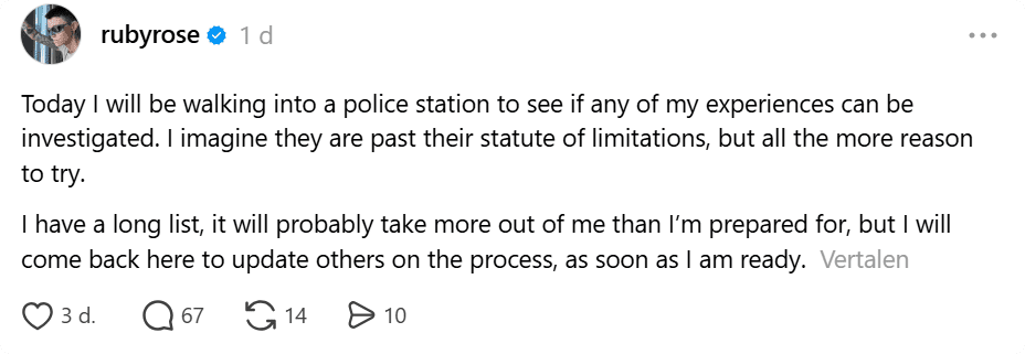 Ruby Rose naar de politie voor vermeend incident Katy Perry (2/2 @ Instagram)