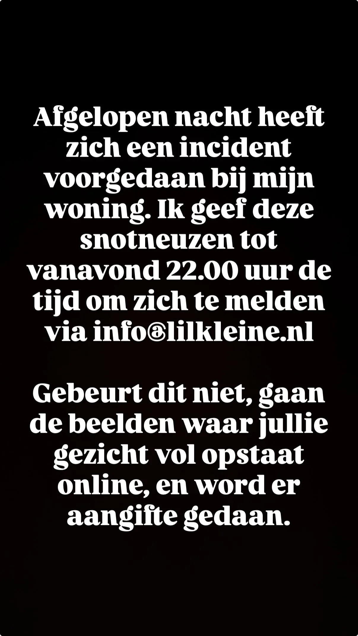 Story van Lil Kleine.