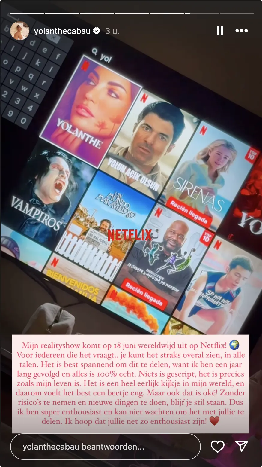 Bron: Instagram Yolanthe Cabau