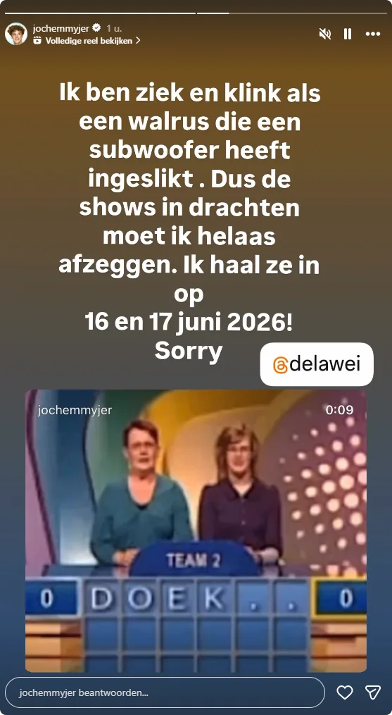 Bron: Instagram Jochem Myjer