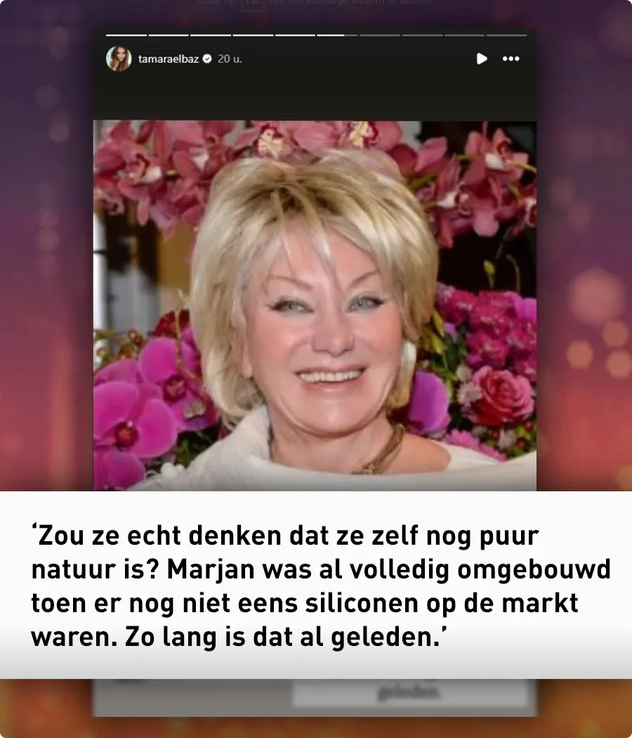Tamara reageert op de eerdergenoemde uitspraak van Marjan.
Bron: Tamara Elbaz op Instagram.