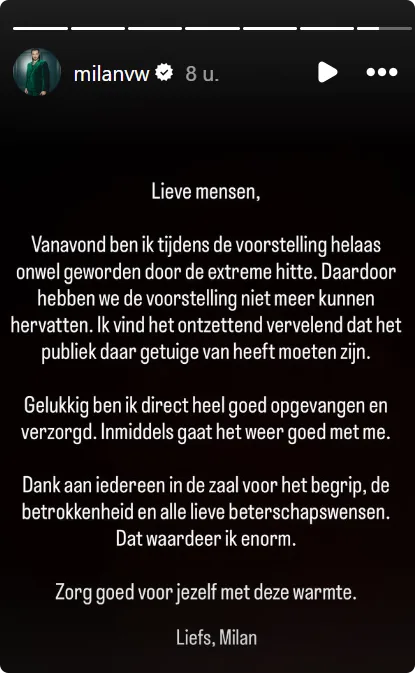 Statement van Milan van Waardenburg (@Instagram)