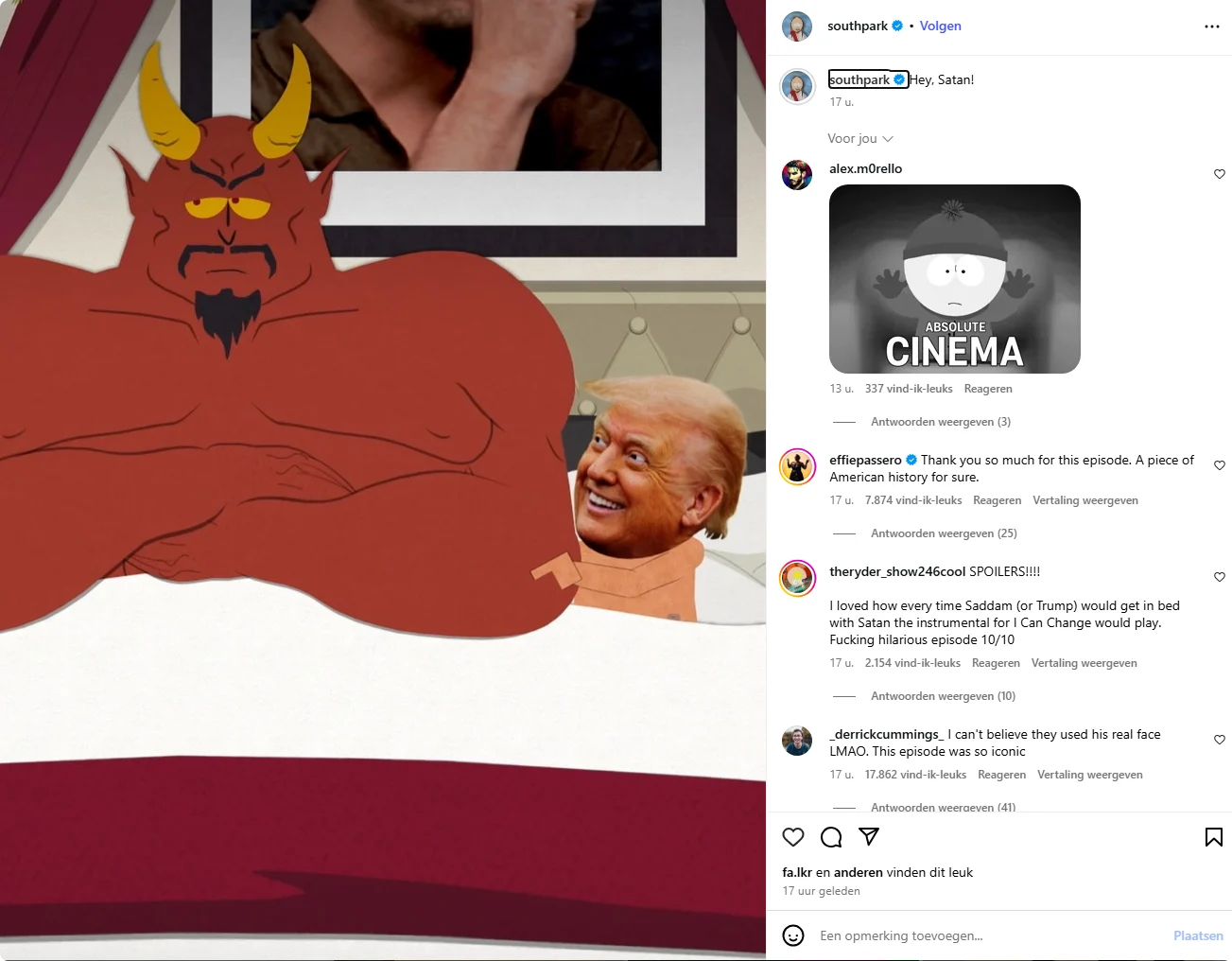 Bron: South Park op Instagram.