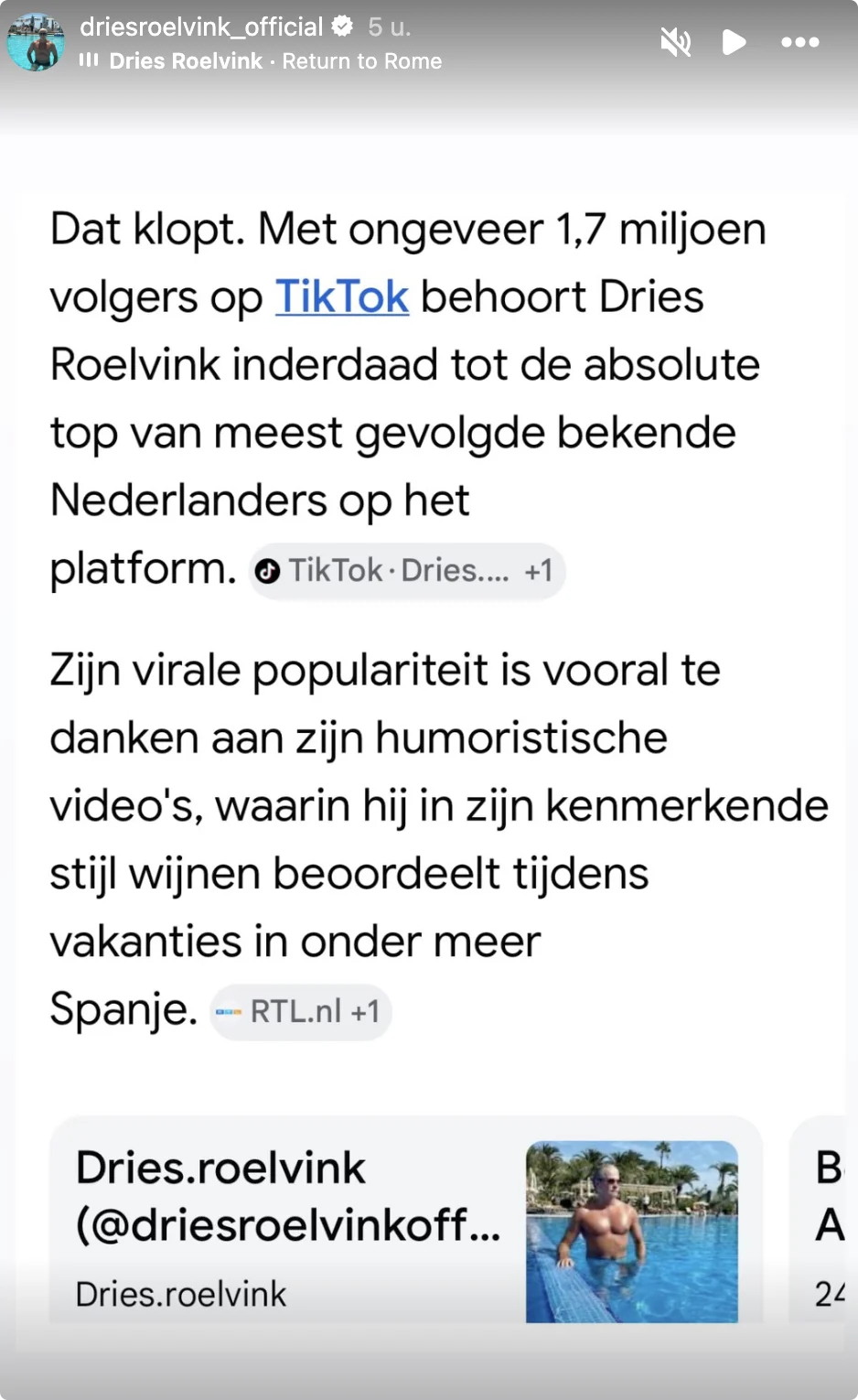 Bron: Instagram @driesroelvink_official