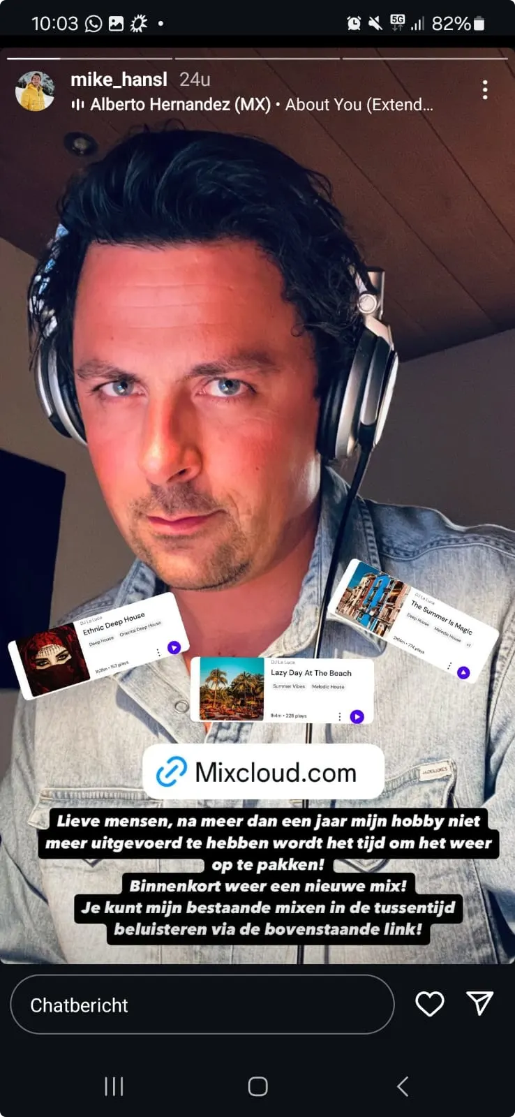 Mike Hansler op Instagram over het oppakken van zijn hobby.