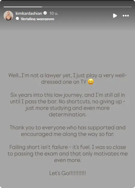 Het bericht van Kim.