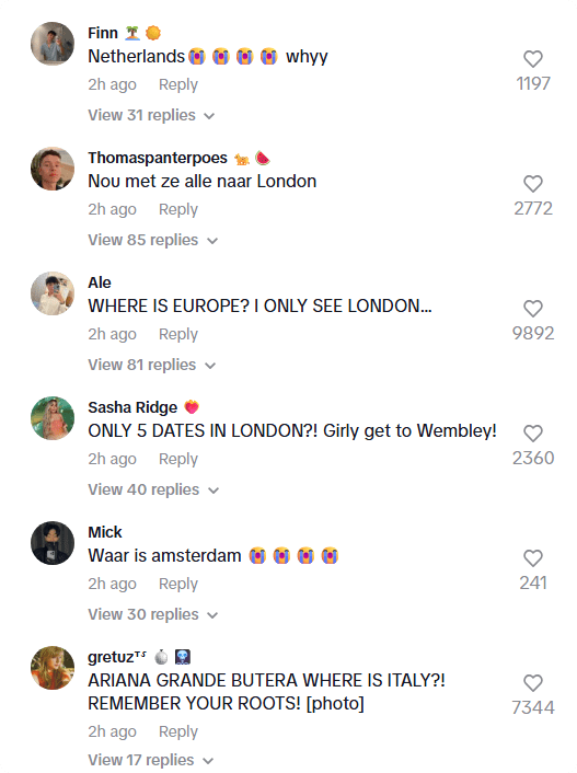 Screenshot TikTok Ariana Grande