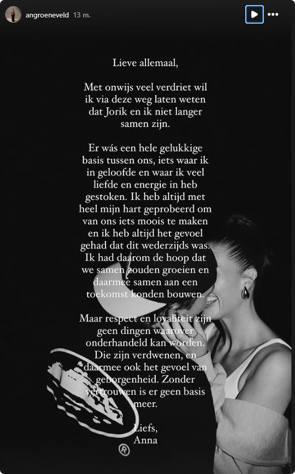 Bron: Instagram Anna Groeneveld