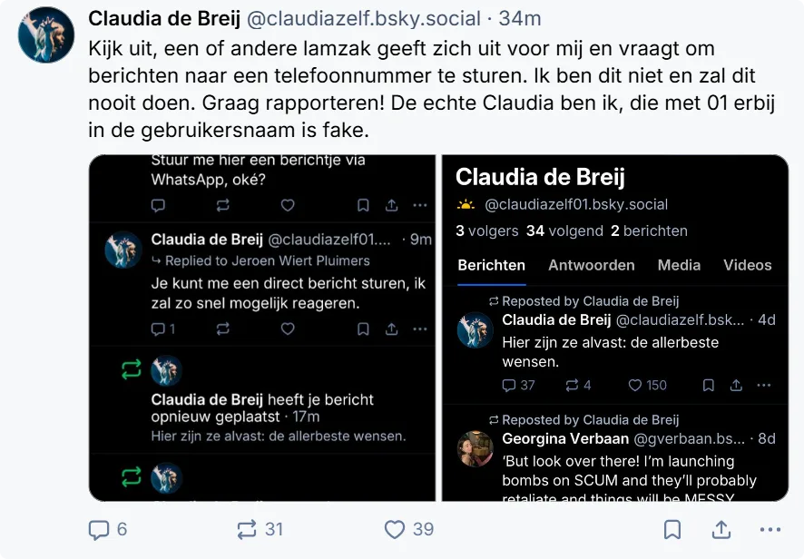 Claudia de Breij op Bluesky.