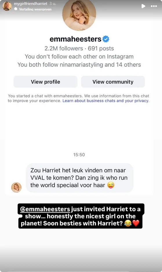 Bron: Instagram My Girlfriend Harriet