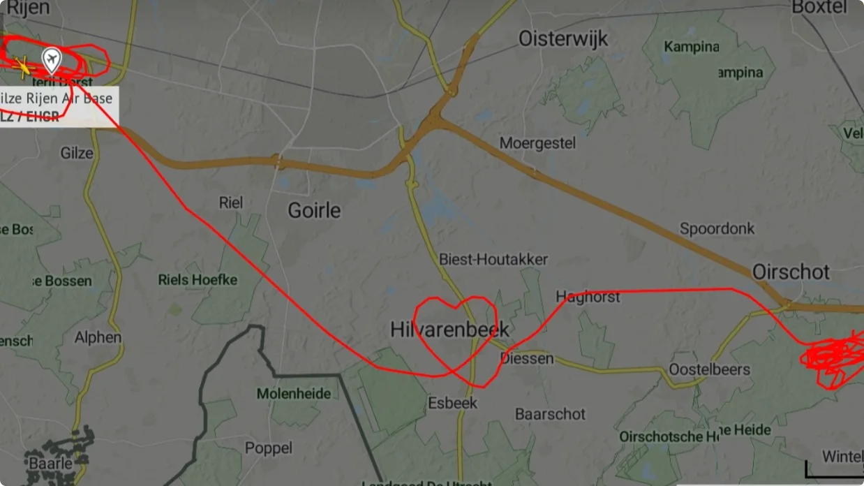 Het vliegtuig. Beeld: AirNav.Radar.