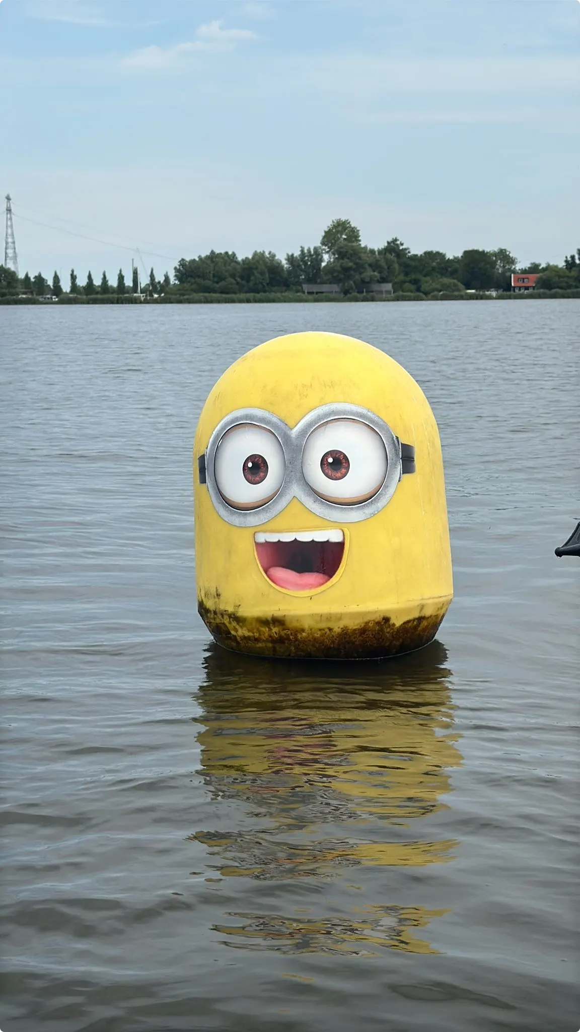 Ook deze boei kreeg een goedlachse behandeling. Beeld: Bianca Ranzijn.