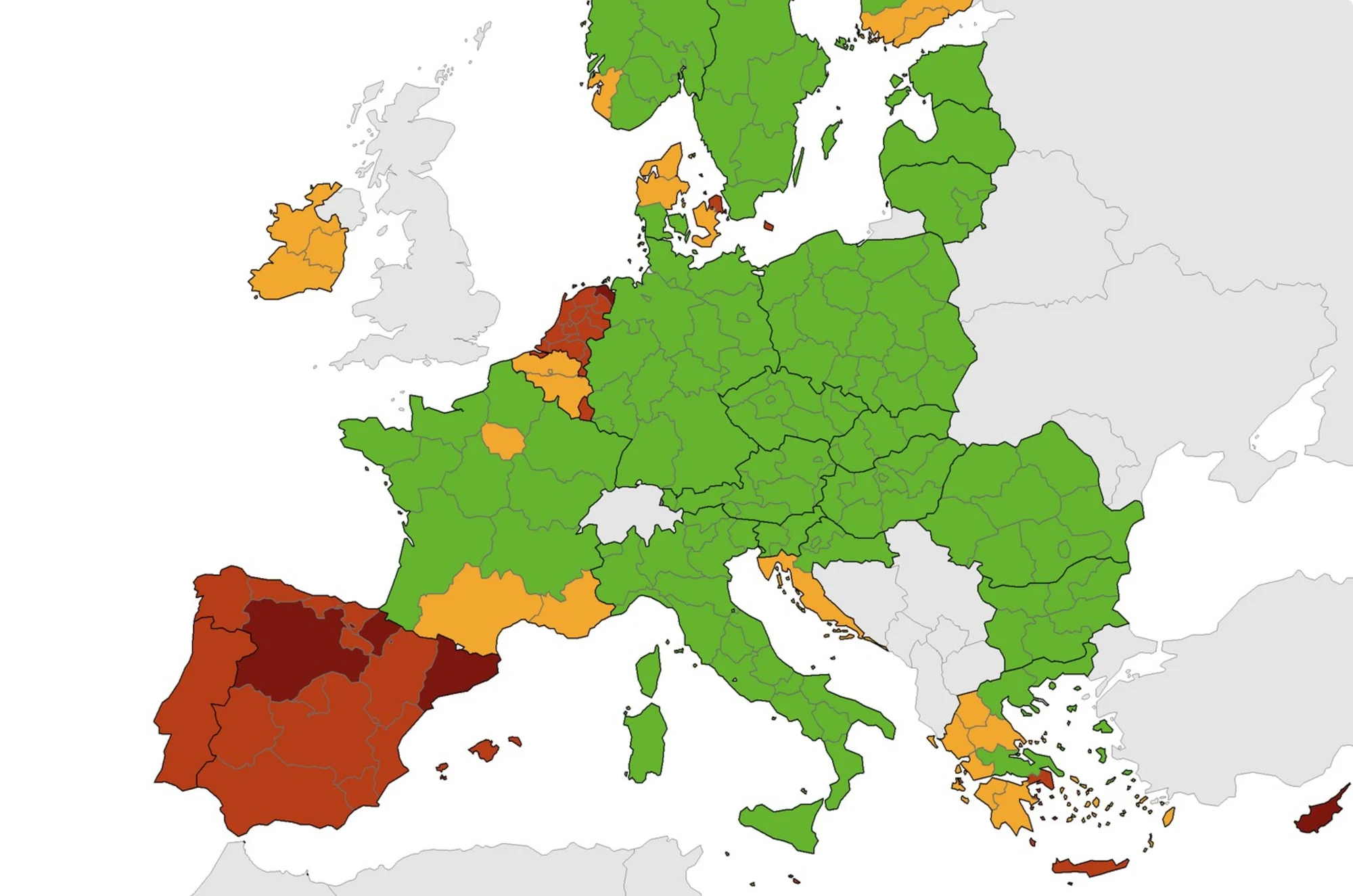 Nederland kleurt nog roder dan verwacht, Groningen zelfs donkerrood