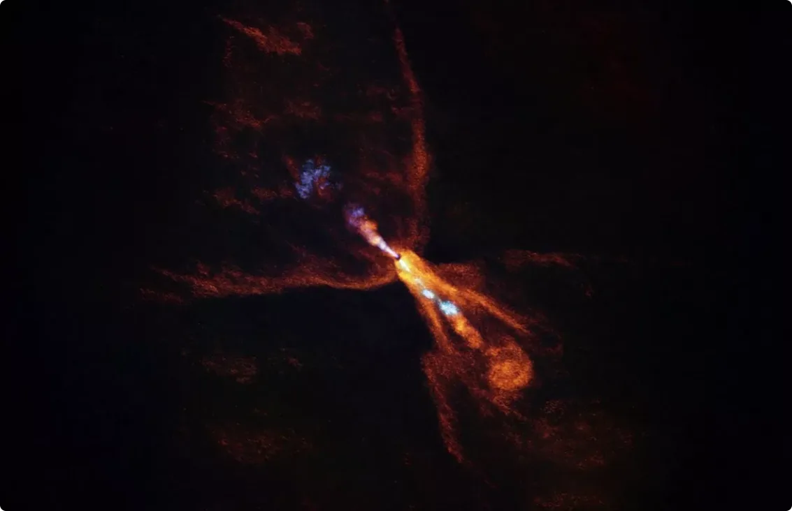 Een beeld van babyster HOPS-315. Beeld: ALMA (ESO/NAOJ/NRAO)