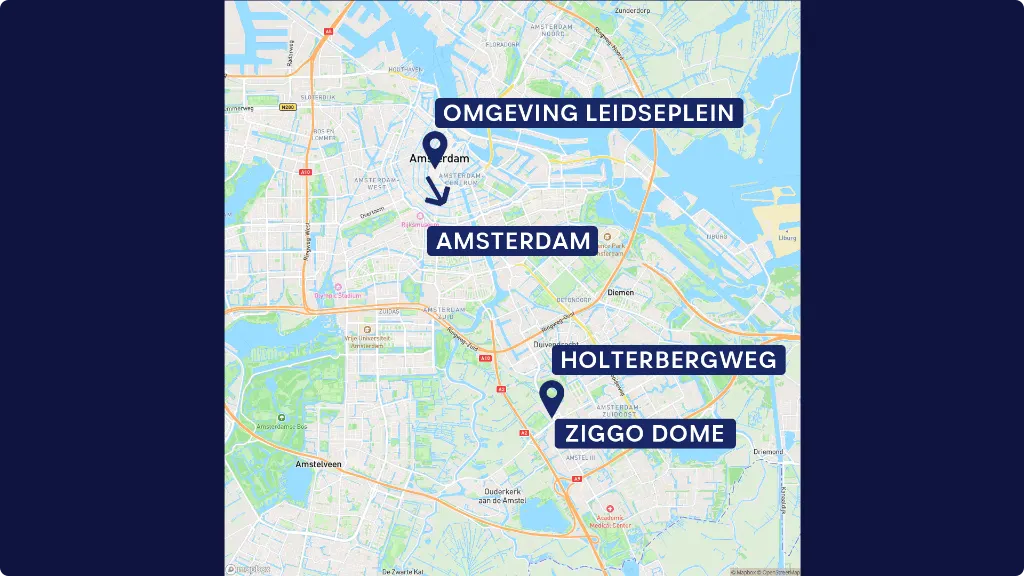 Het slachtoffer fietste vanuit omgeving Leidseplein richting Abcoude. Beeld: politie.
