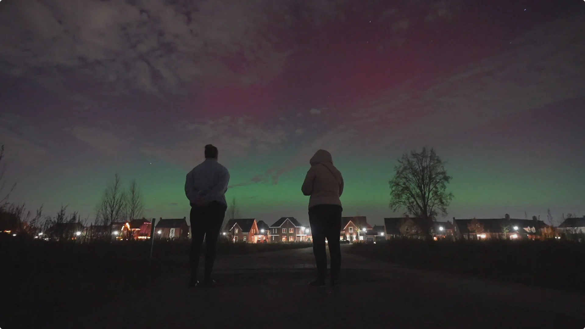 Het noorderlicht werd ook goed op verschillende plaatsen boven Brabant waargenomen . Beeld: SQ Vision