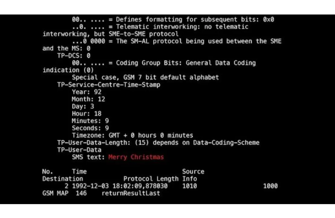 Het eerste sms'je in code.