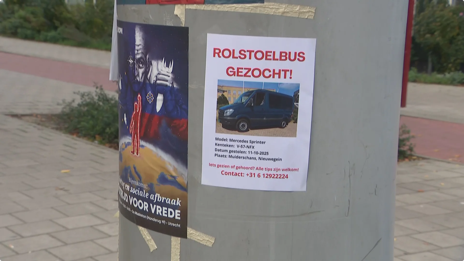 Een oproep om uit te kijken naar de gestolen rolstoelbus. Beeld: Hart van Nederland