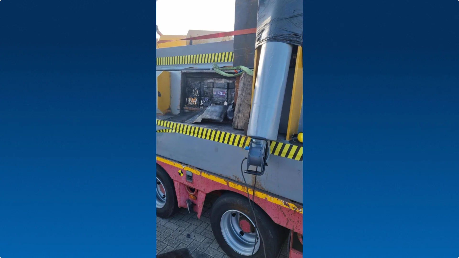 Zijkant perscontainer. Beeld: Openbaar Ministerie