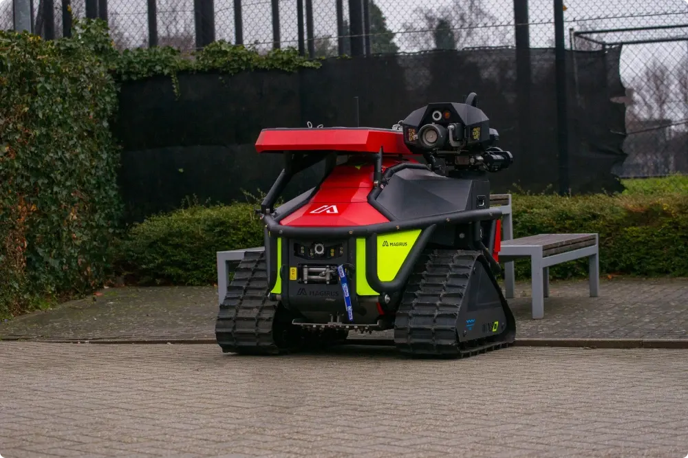 De blusrobot van de Zuid-Limburgse brandweer. Beeld: Zuid-Limburg Veilig