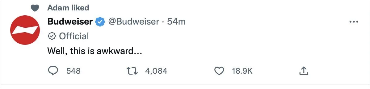 Twitter - Budweiser Qatar tweet