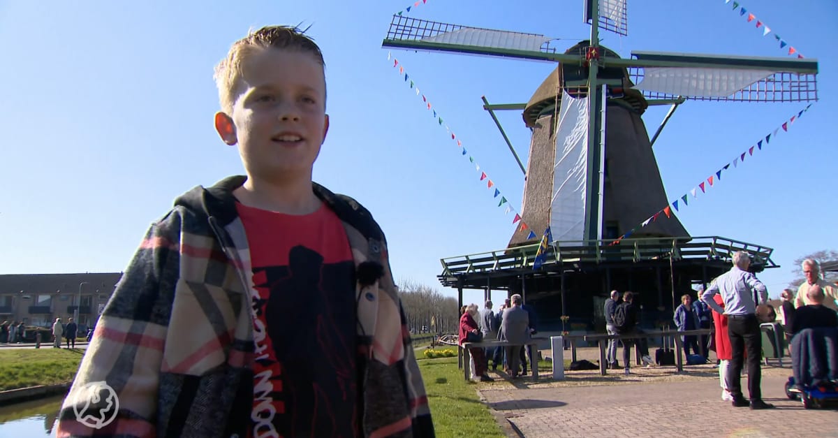 Rens (9) opent samen met Prinses Beatrix gerestaureerde molen in