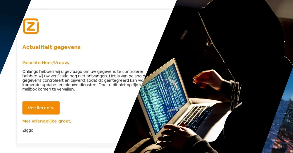 Ben jij klant bij Ziggo? Pas dan op voor deze nieuwe phishingmail ...